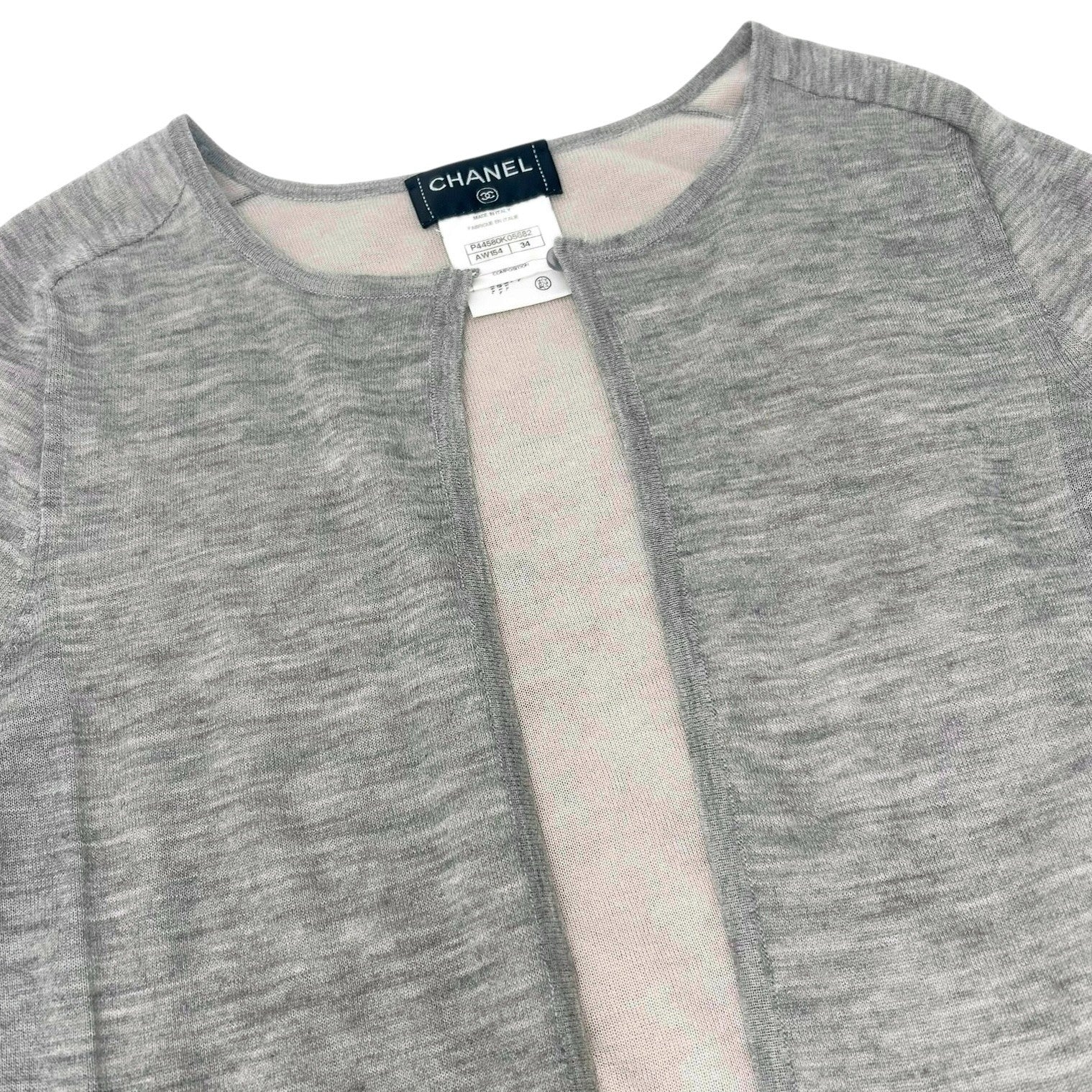 CHANEL Vintage 2012 CC Logo Cardigan Tank Top Set #34 Gray Cashmere Stitch