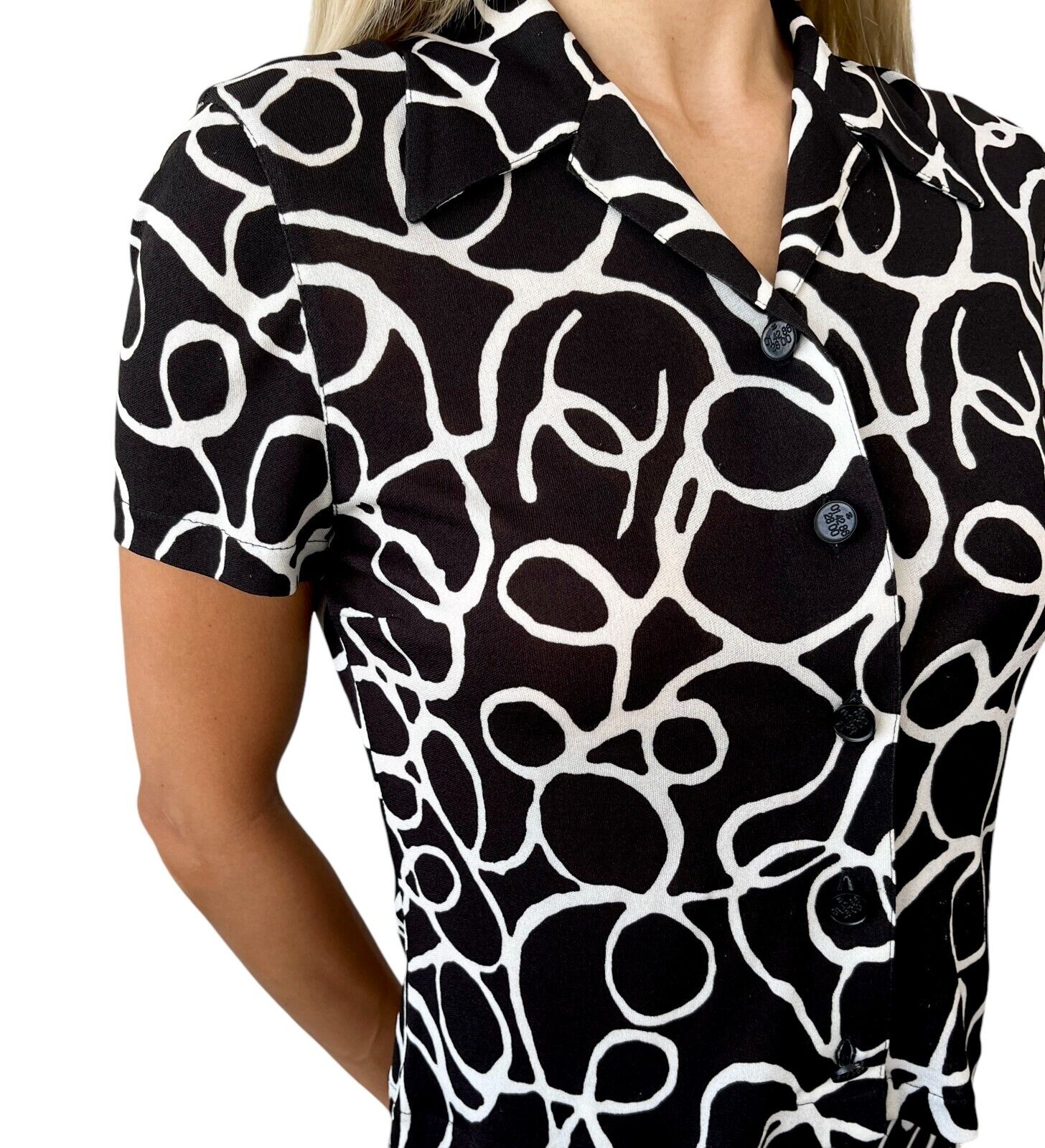 CHANEL Vintage 98S CC Logo Top Pants Set Suits #38 Black Viscose Rank AB