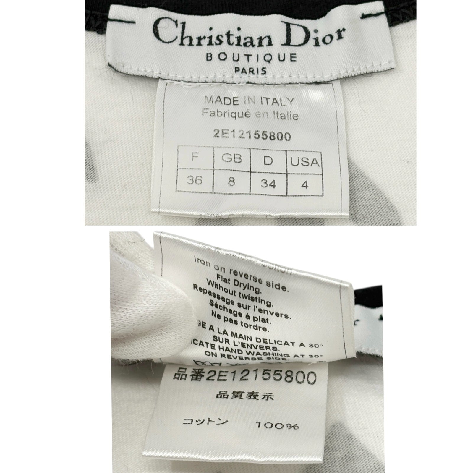 Christian Dior Vintage 2002 John Galalliano Logo Tank Top #36 White Black