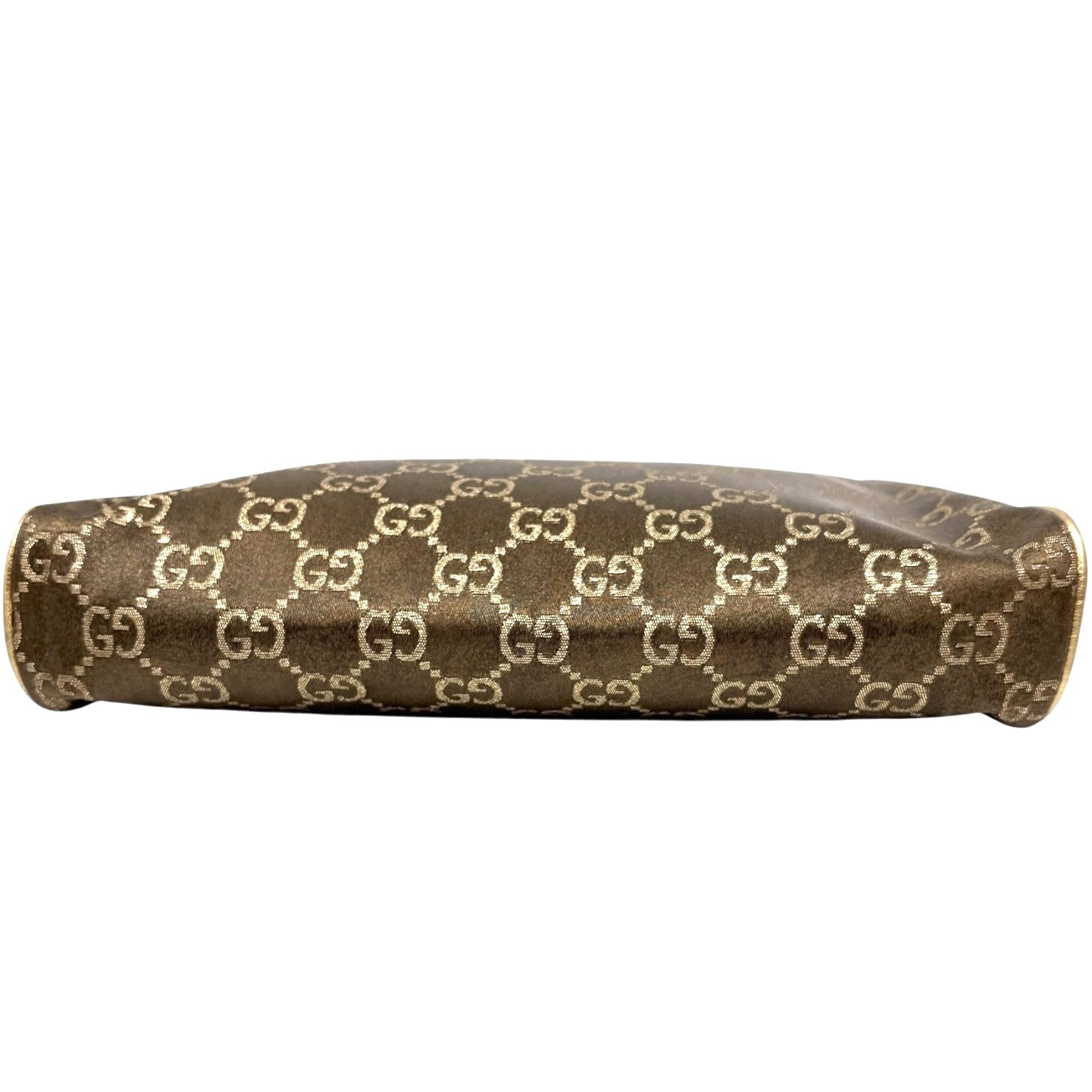 GUCCI Vintage GG Monogram Abbey Mini Shoulder Bag Pochette Gold Brown Canvas