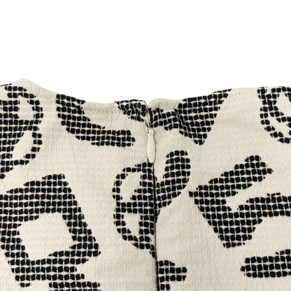CHANEL Vintage 06P CC Camellia No.5 Print Tank Top #36 White Black Zip 902288