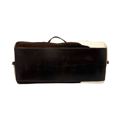 miu miu Vintage Pony Calf Hair Shoulder Bag Brown White Corduroy 902373