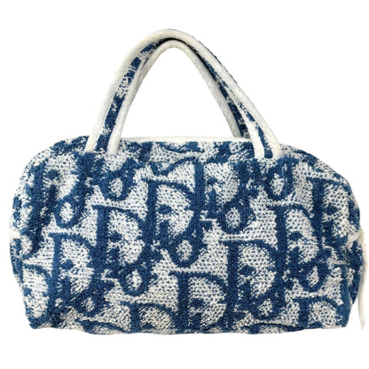 Christian Dior Vintage Trotter Monogram Terry Cloth Mini Bag Blue 902337