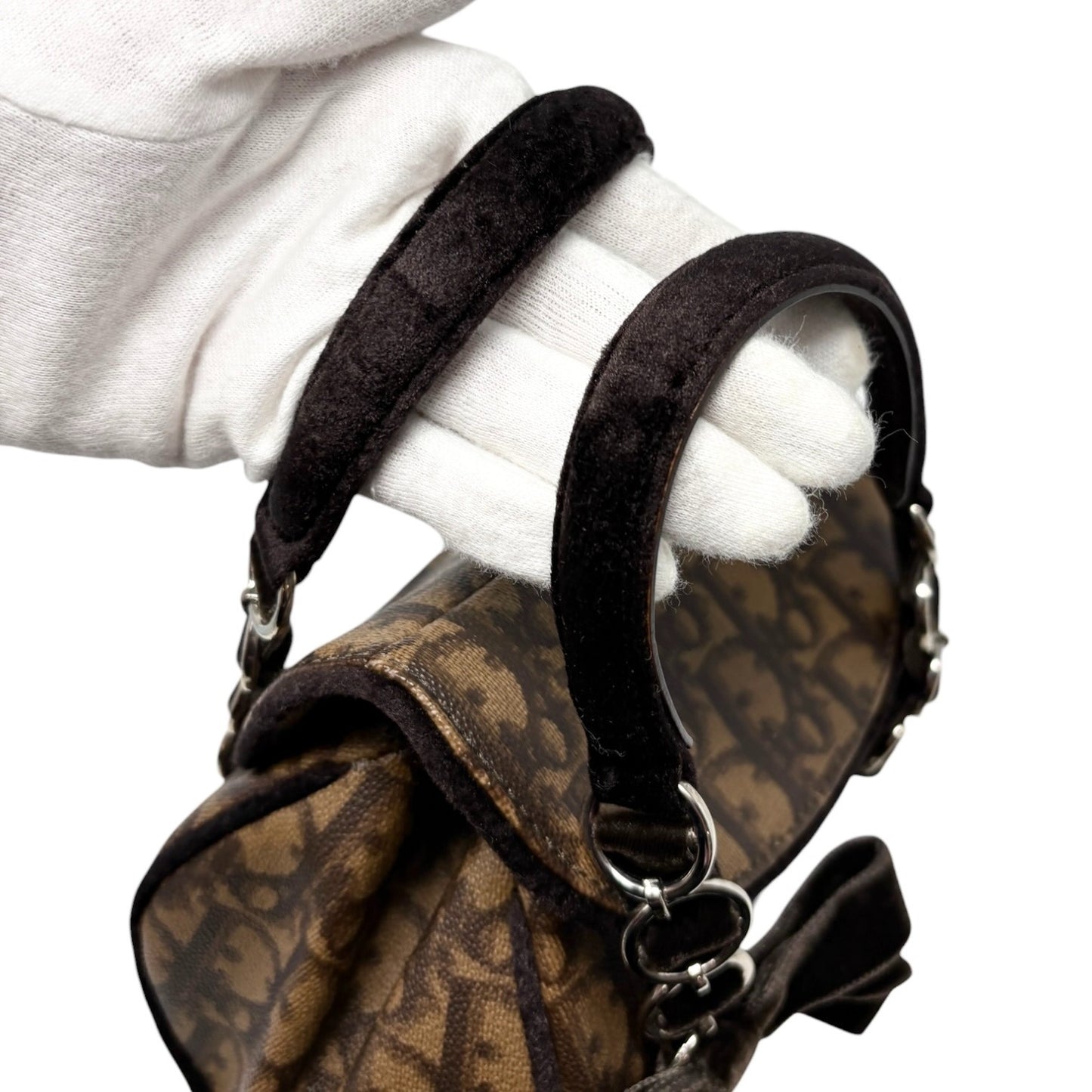 Christian Dior Vintage 2005 Romantique Trotter Monogram Mini Bag Brown 901843