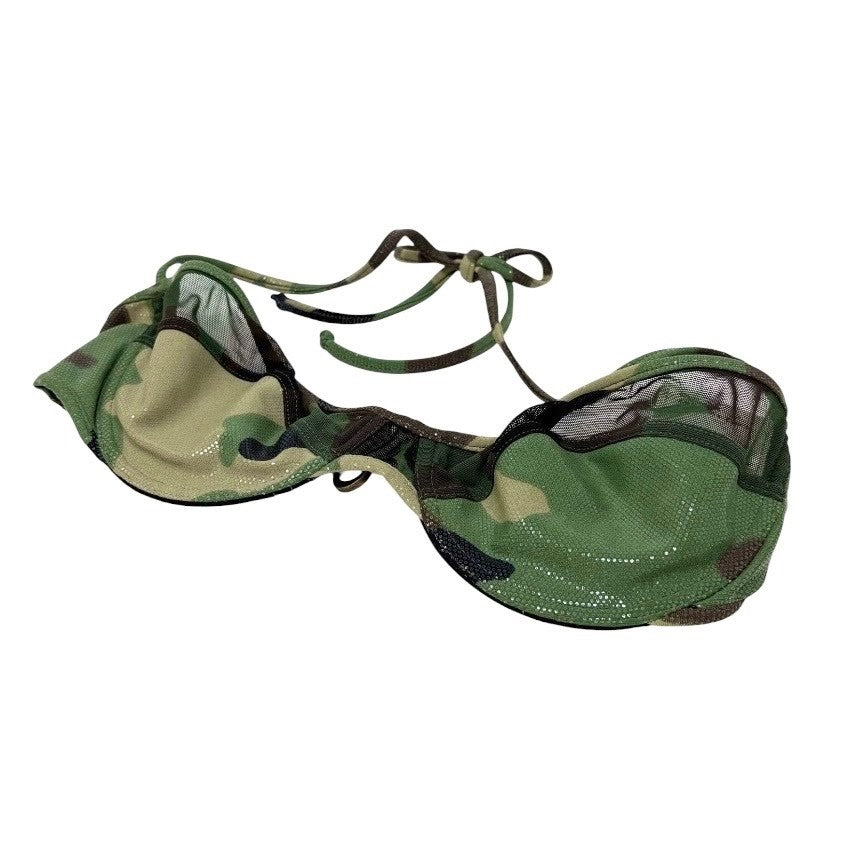 Christian Dior Vintage 2001 Swimwear Bikini Set #38 Green Nylon Camouflage