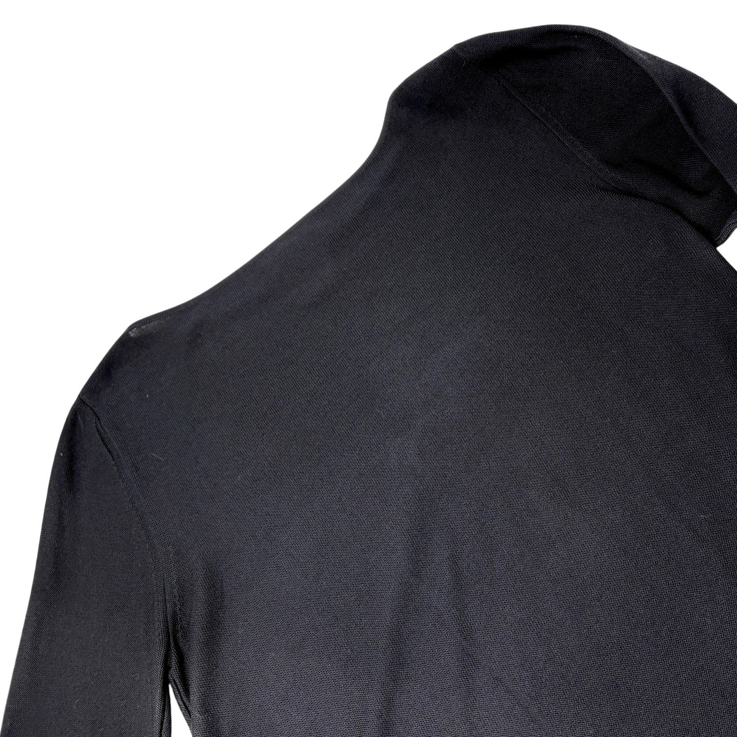 CHANEL Vintage 98P CC Mark Logo Silk Knit Long-sleeve Top #38 Black T-shirt