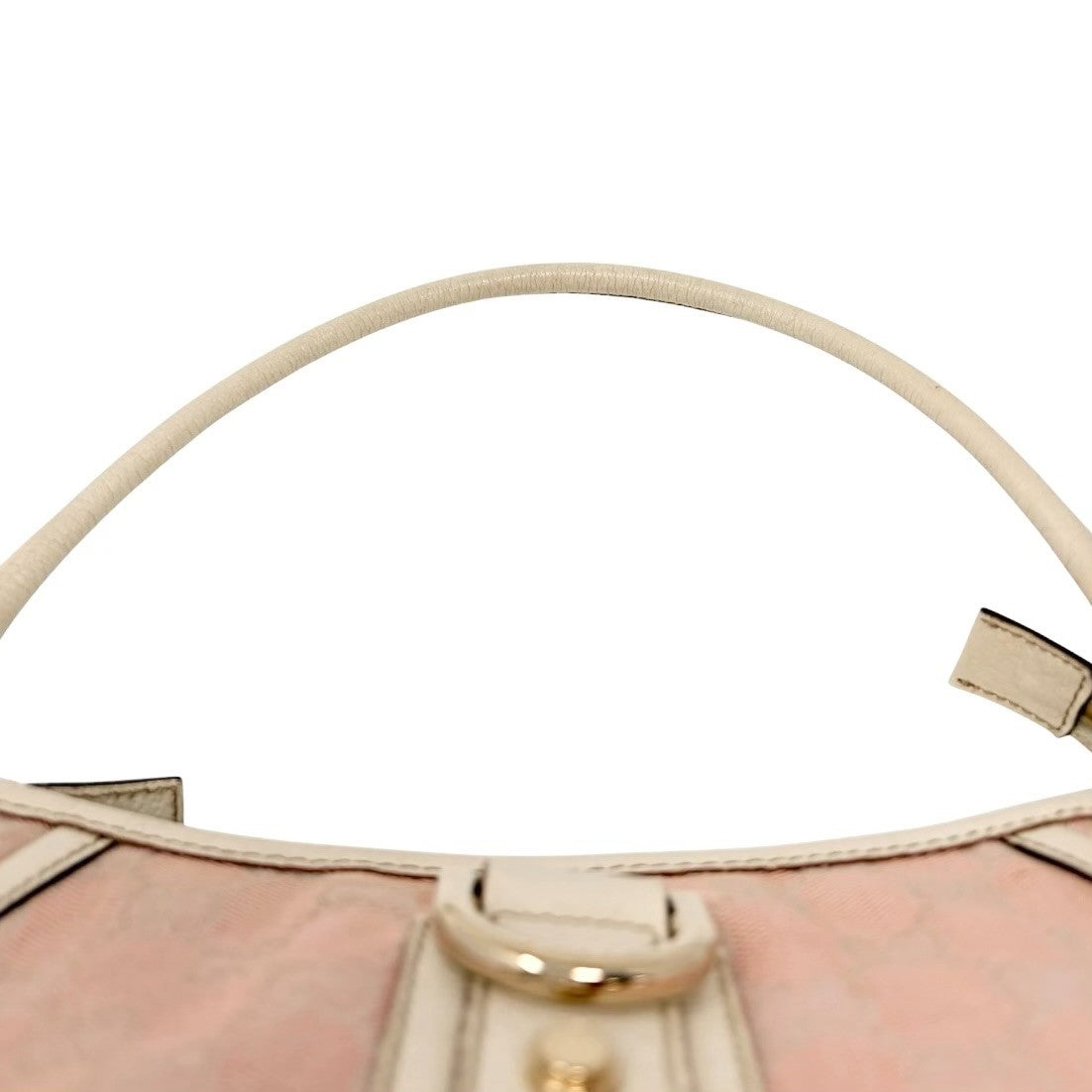 GUCCI Vintage GG Monogram Abbey Shoulder Bag Pochette Pink White Canvas 901804