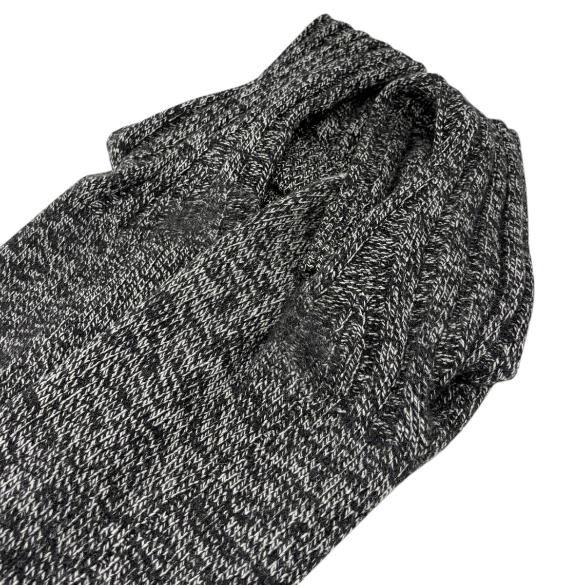 CHANEL Vintage 96A Big CC Logo Knit Cashmere Sweater Top #42 Gray Black 902394