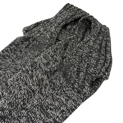CHANEL Vintage 96A Big CC Logo Knit Cashmere Sweater Top #42 Gray Black 902394