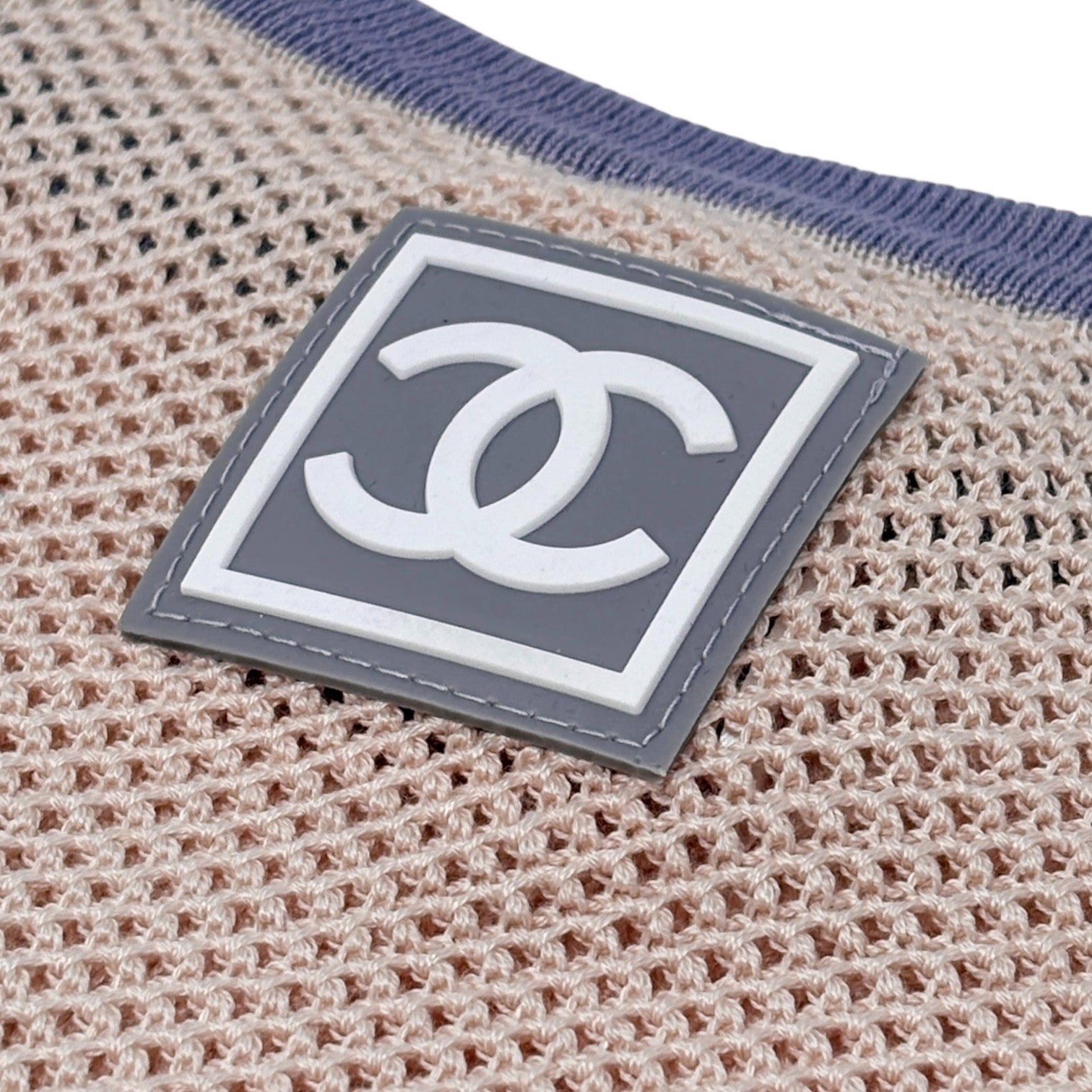 CHANEL Vintage 03P CC Mark Logo See-through Mesh T-shirt Top #46 Pink Cotton