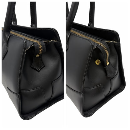 Vivienne Westwood Vintage Ord Logo Executive Tote Bag Black Leather 902058