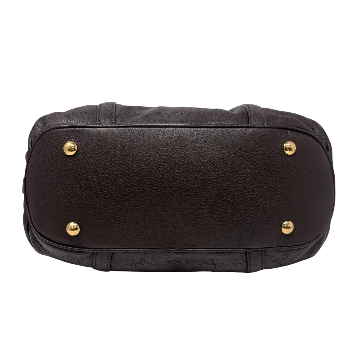 LOUIS VUITTON Vintage Monogram Mahina Shoulder Bag Brown Gold Leather Suede