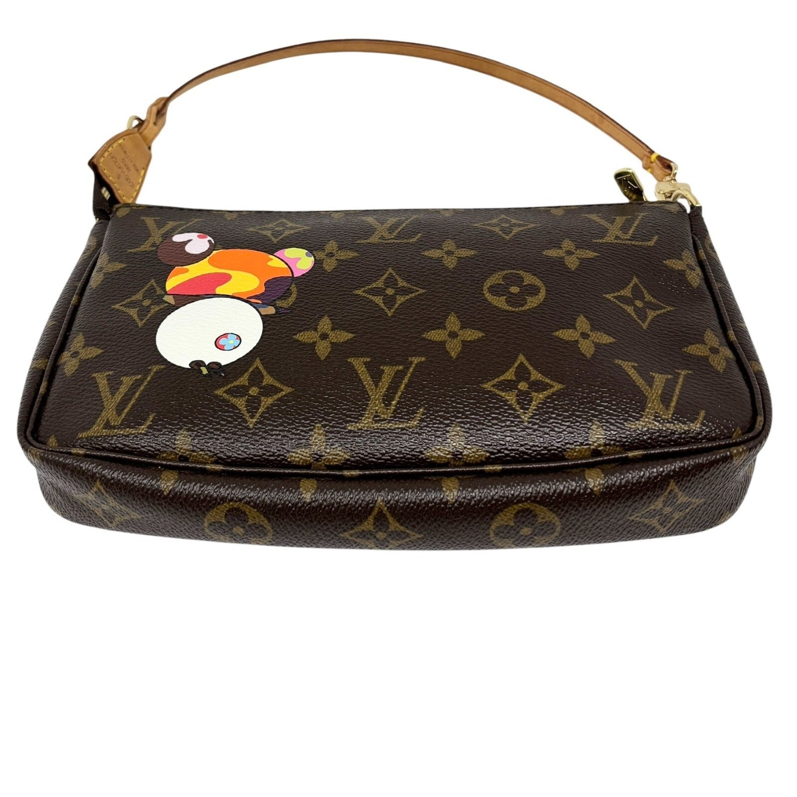 LOUIS VUITTON Vintage 2004 Monogram Shoulder Bag Pochette Brown Takashi Murakami