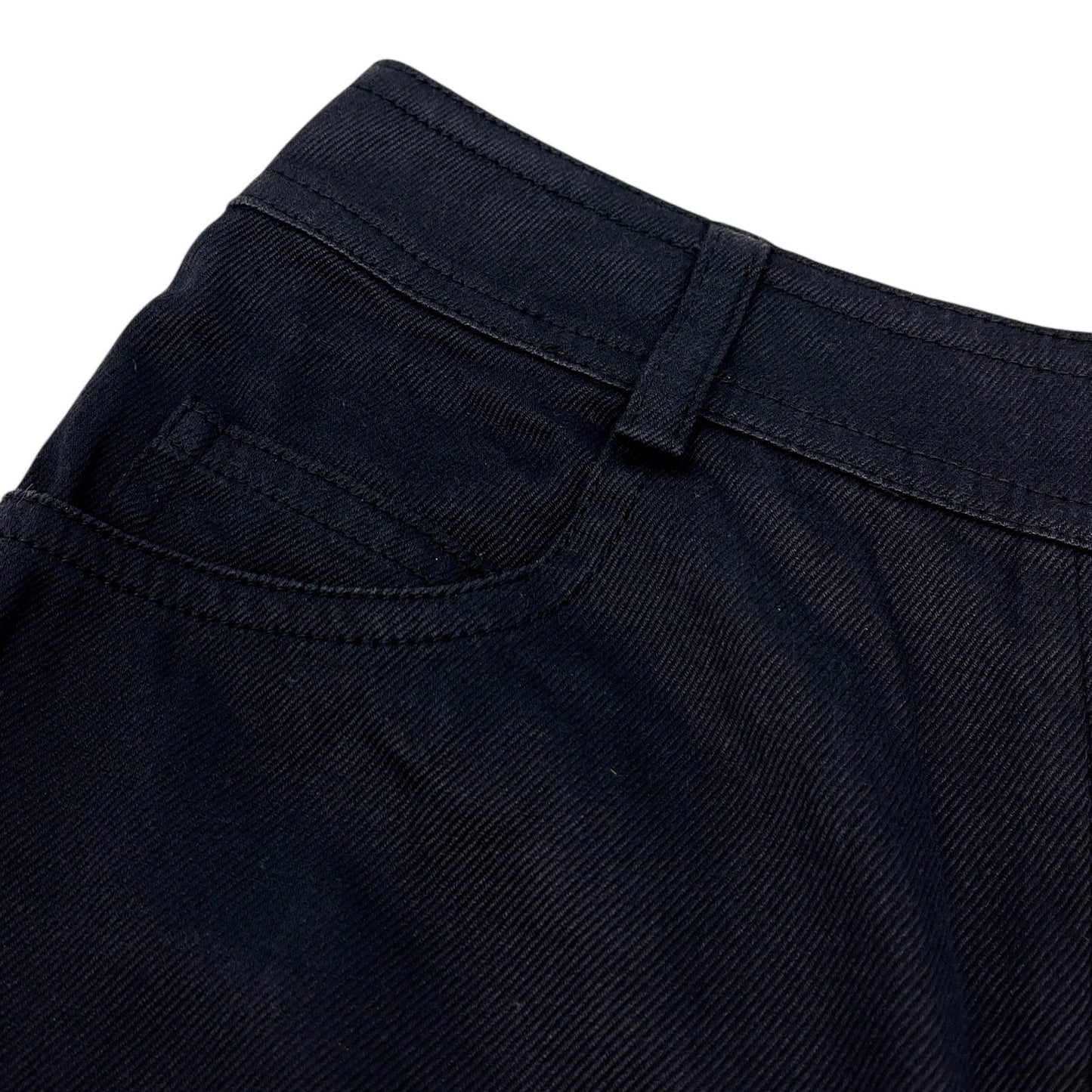 Christian Dior Vintage 2001 Embroidered Pants #36 Button Black Silver Cotton