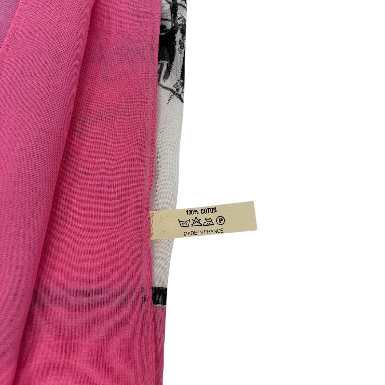 CHANEL Vintage CC Logo Big Scarf Wrap Pareo Iconic Pink Multicolor Cotton Paris