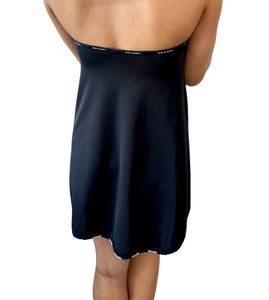 CHANEL Vintage Logo Swimsuits Dress #36 Swimwear Black Nylon Spandex Rank AB