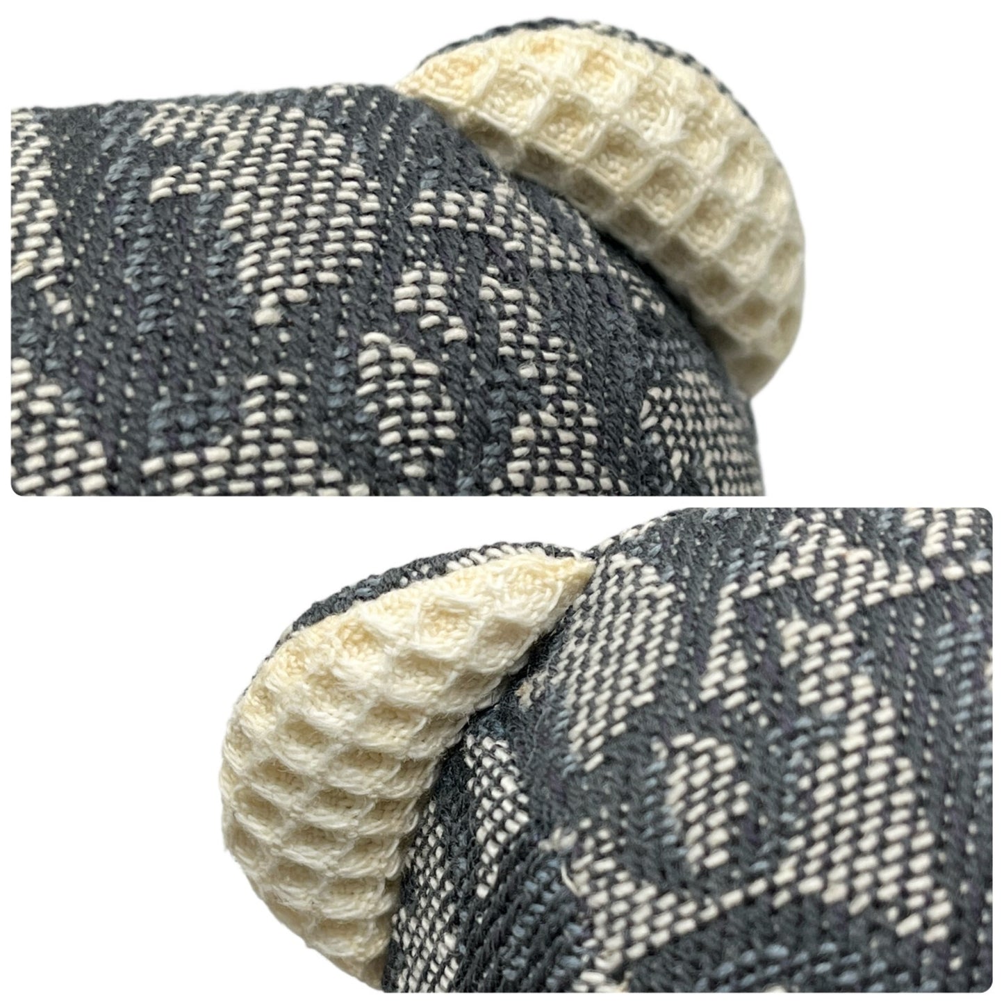Christian Dior Vintage Trotter Monogram Teddy Bear Plush Toy Blue White Cotton