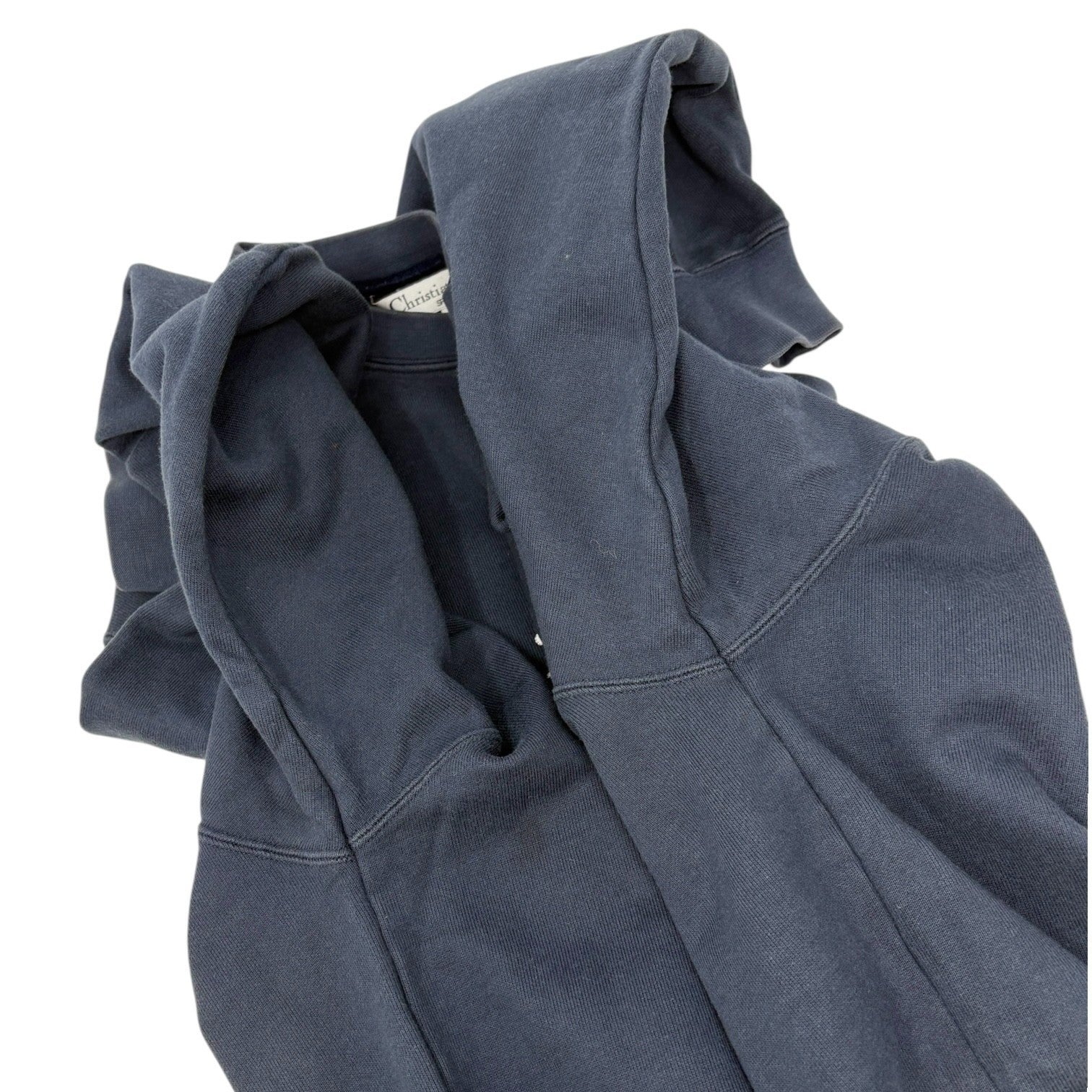 Christian Dior Sports Vintage Logo Sweatshirt Top #L Dark Blue Silver Cotton