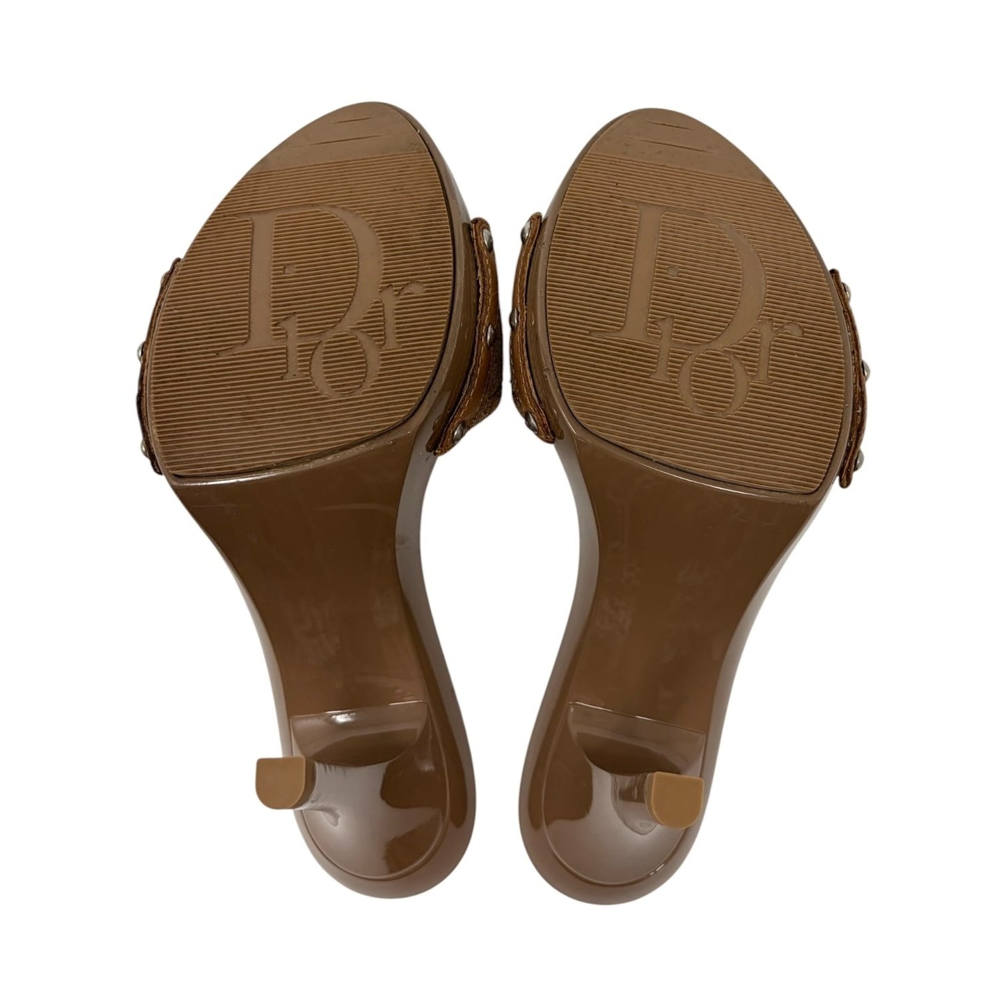 Christian Dior Vintage Trotter Monogram Sandals Heels #36