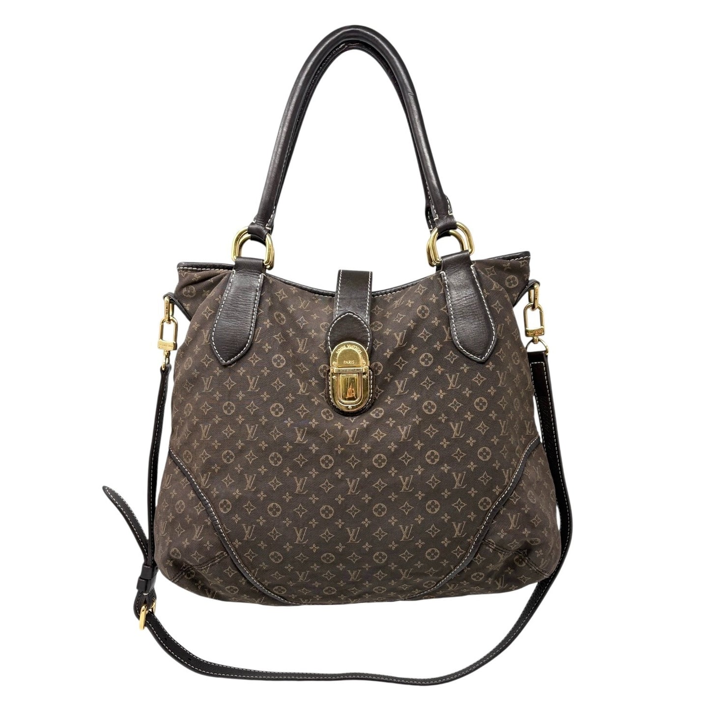 LOUIS VUITTON Vintage Monogram Idylle Elegy 2way Shoulder Bag Brown Gold