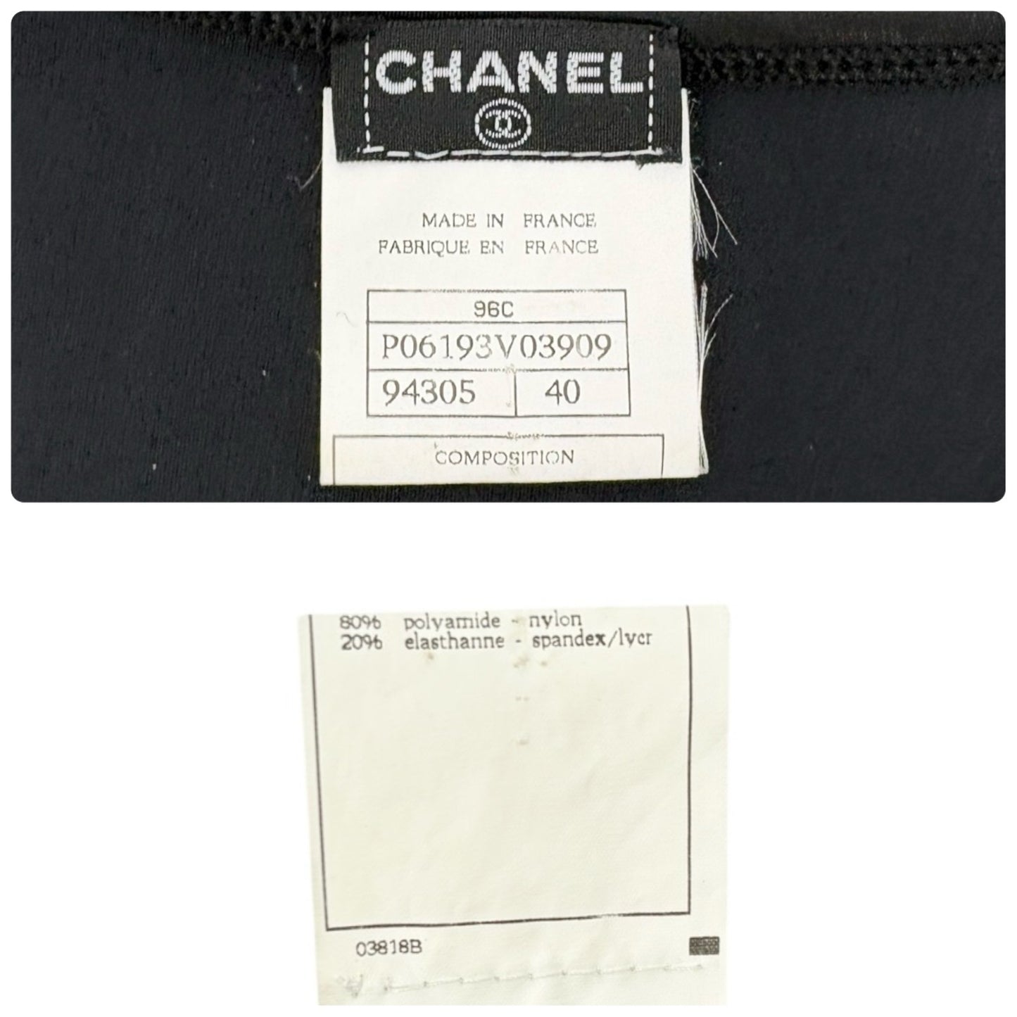 CHANEL Vintage 96C CC Loco Stitch Sleeveless Dress One-piece #40 Black 901286