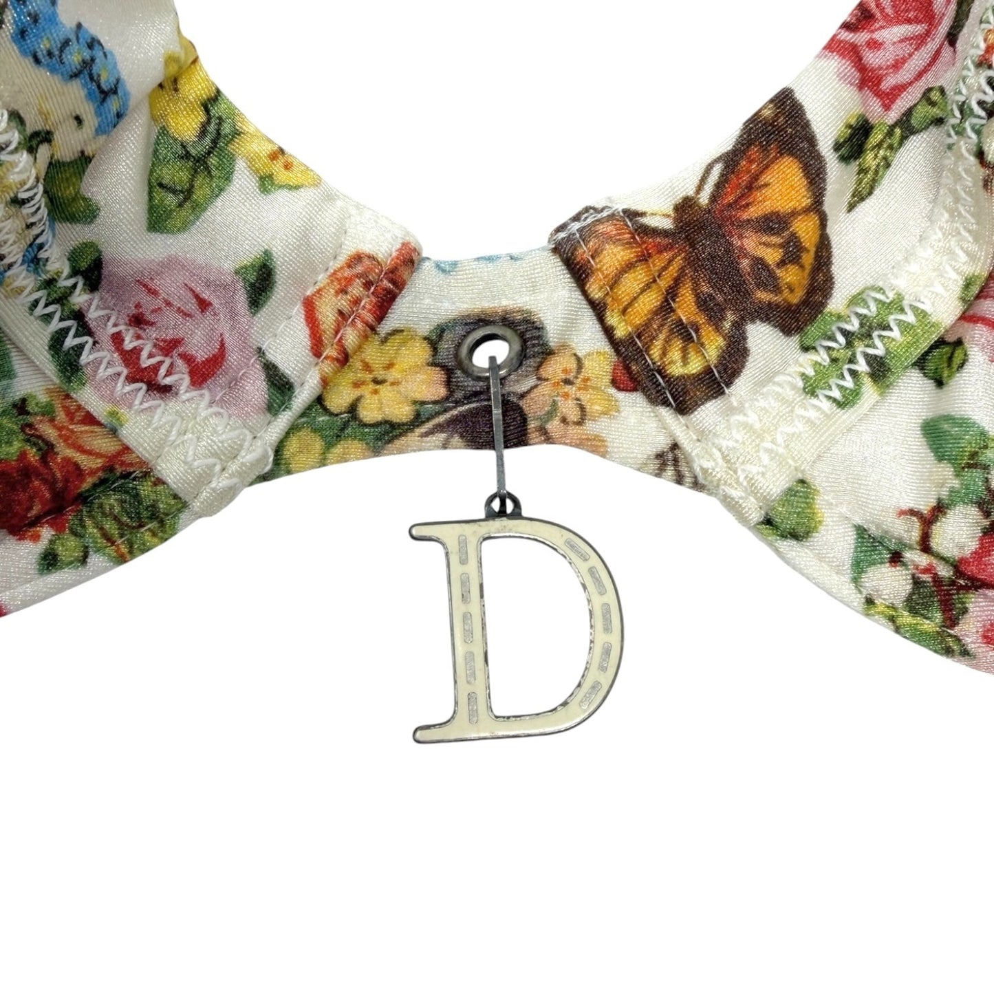 Christian Dior Vintage D-Charm Flower Bikini Swimwear Multicolor White 106951