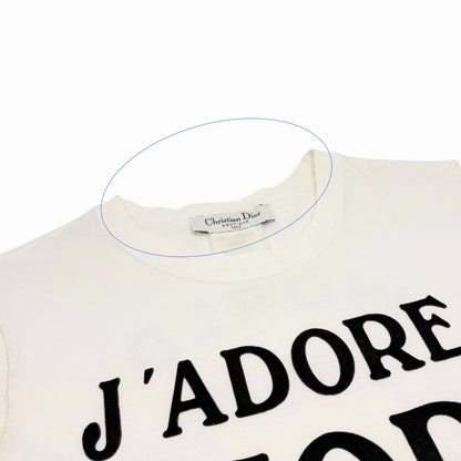 Christian Dior Vintage 2002 J'ADORE Logo Tank Top White Black 902491