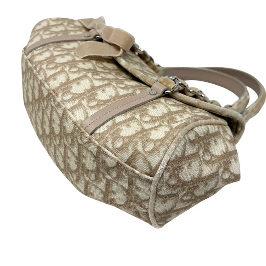 Christian Dior Vintage 2005 Trotter Monogram Romantique Bag Beige PVC 902345