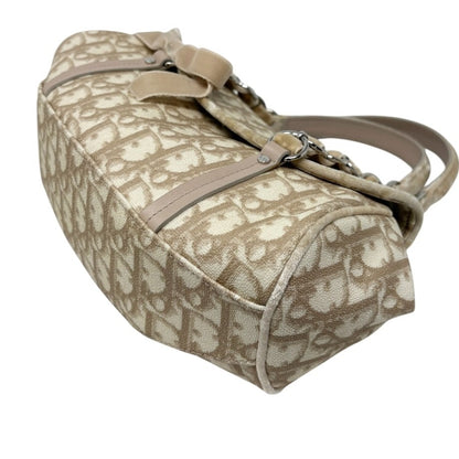 Christian Dior Vintage 2005 Trotter Monogram Romantique Bag Beige PVC 902345