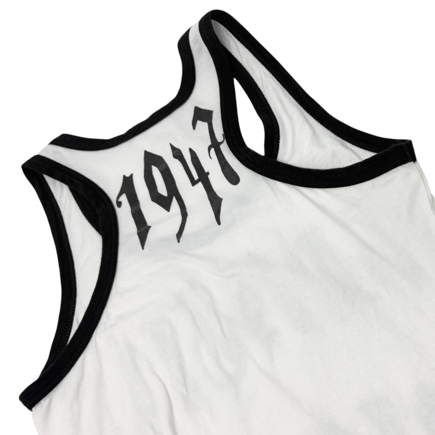 Christian Dior Vintage 2002 John Galalliano Logo Tank Top #36 White Black