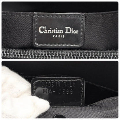 Christian Dior Vintage Logo Charm Zebra Pony Calf Hair Handbag Black 902383