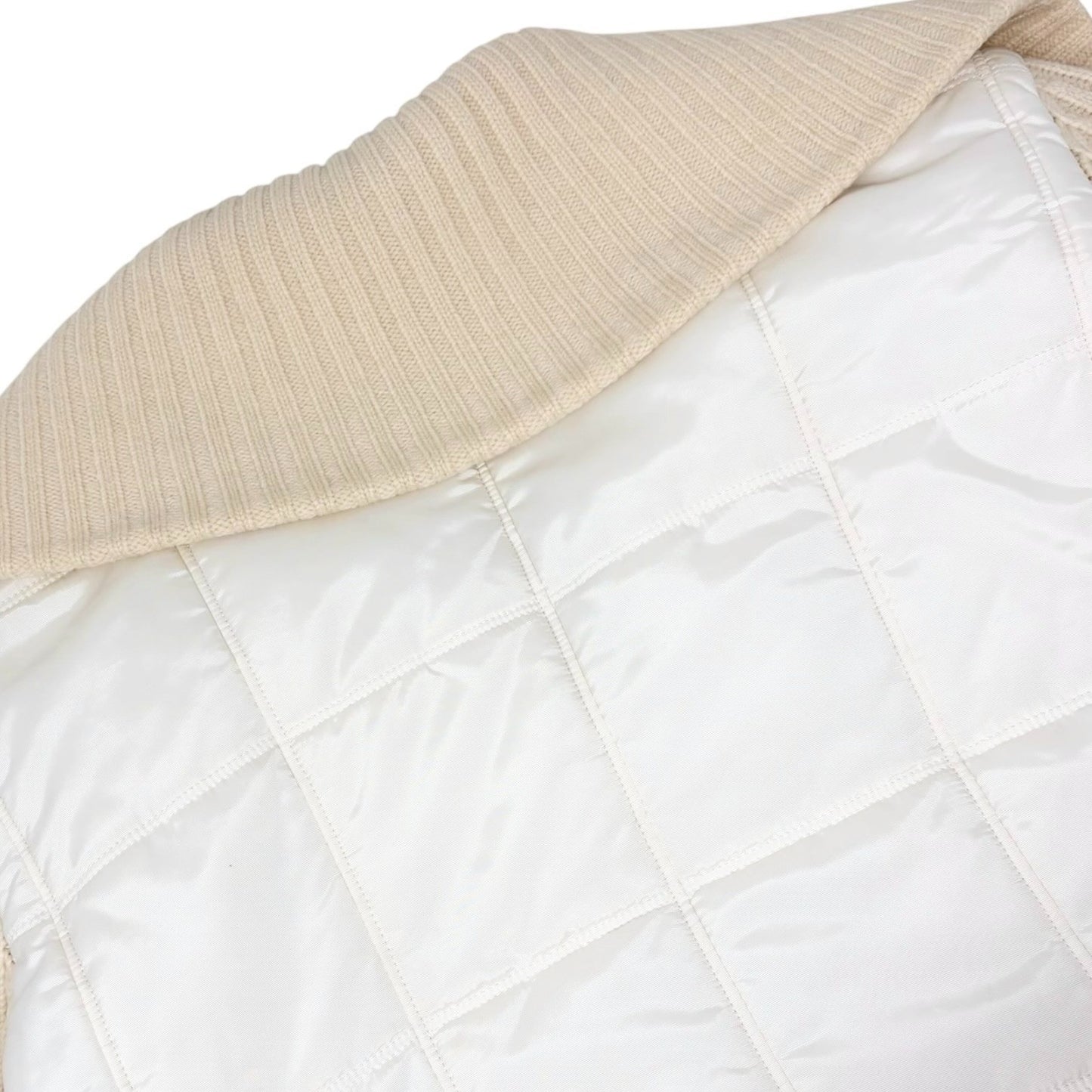CHANEL Sport Vintage 00A CC Logo Long Puffer Coat Jacket #40 White 901827