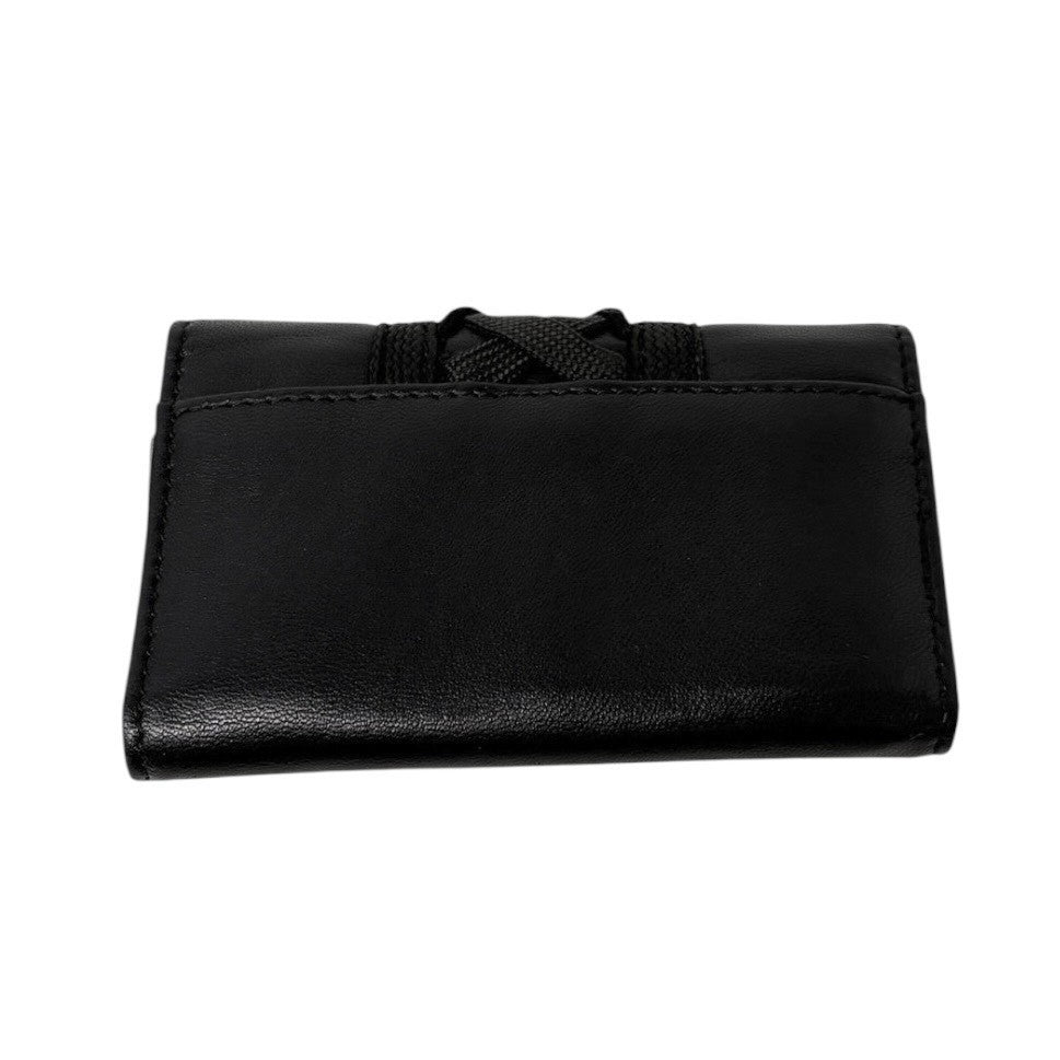 Christian Dior Vintage 2002 Logo Admit It Key Card Case Black Silver Leather