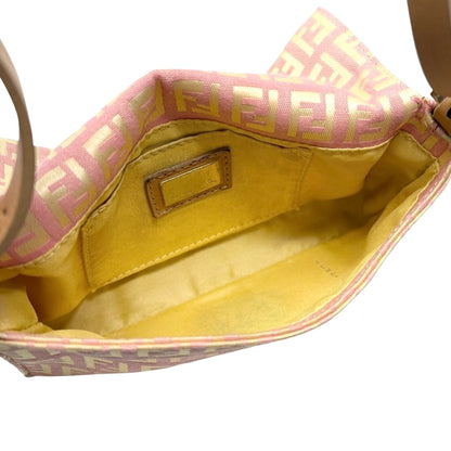 FENDI Vintage Zucchino Mamma Baguette Mini Bag Pochette Pink Beige 901893