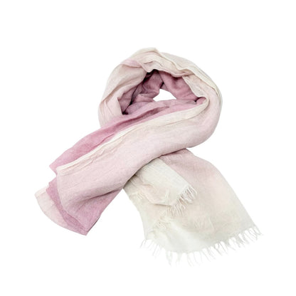CHANEL Vintage CC Logo Cashmere Scarf Shawl Wrap Gradation Pink Cream