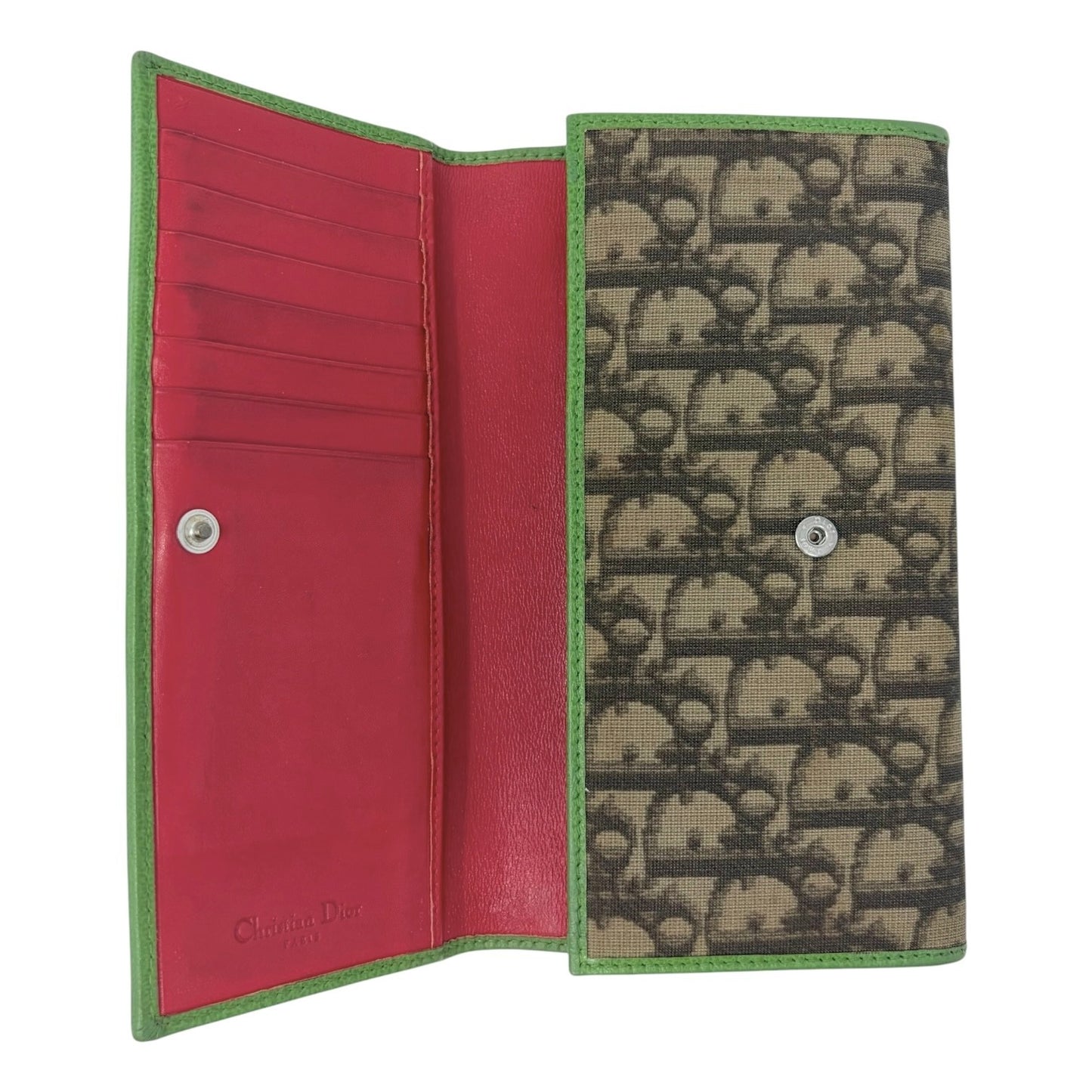 Christian Dior Vintage Trotter Monogram Rasta PVC Long Wallet Beige No.1 901972