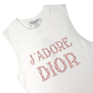 Christian Dior Vintage 2004 Trotter Monogram J'ADORE Logo Tank Top #38 White