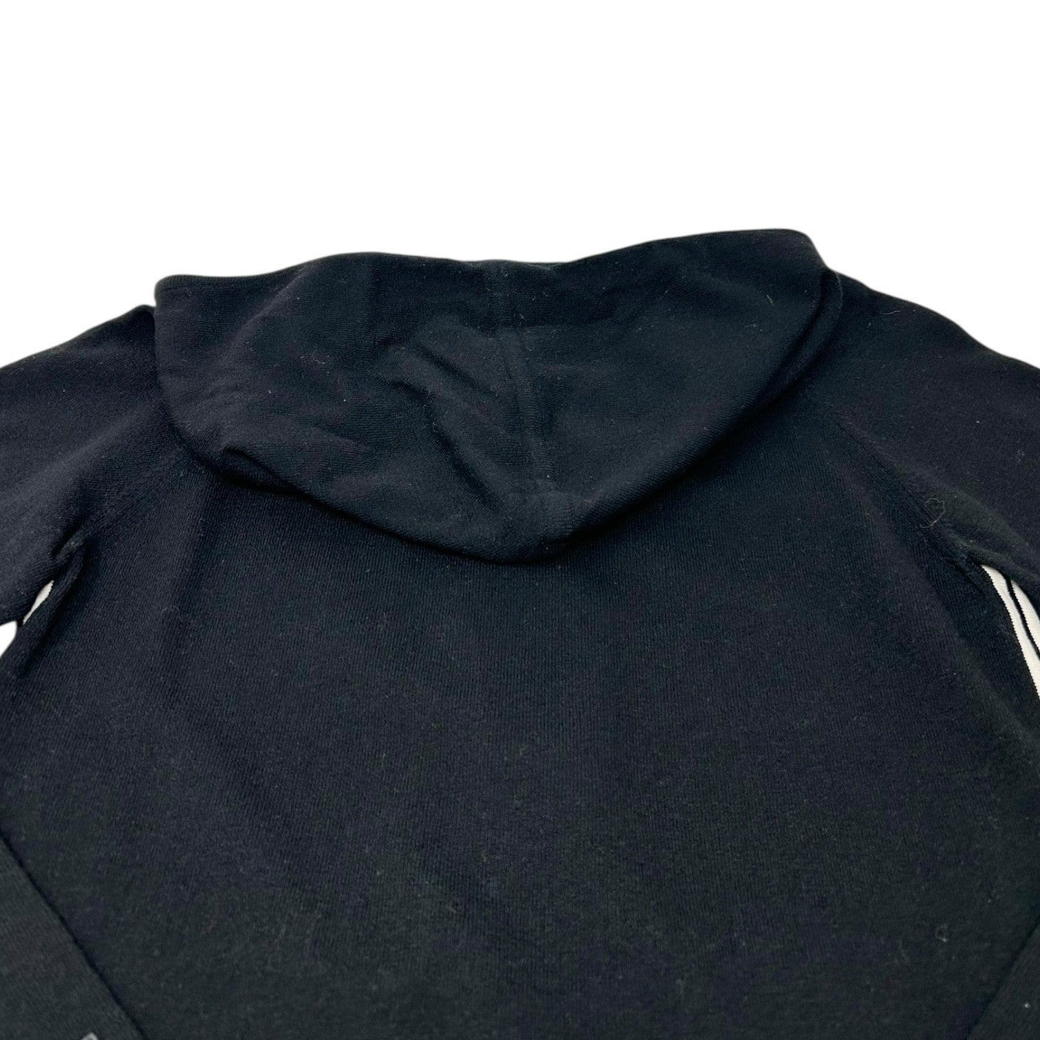 CHANEL Sport Vintage 04A CC Logo Jacket Top Hoodie #40 Black White Wool Zip