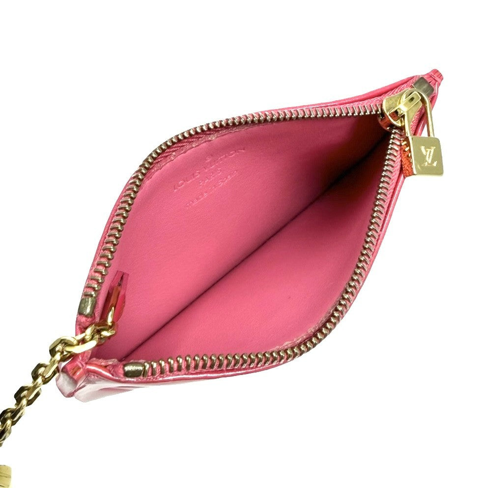 LOUIS VUITTON Vintage Monogram Vernis Pochette Cles Coin Case Pink 902010