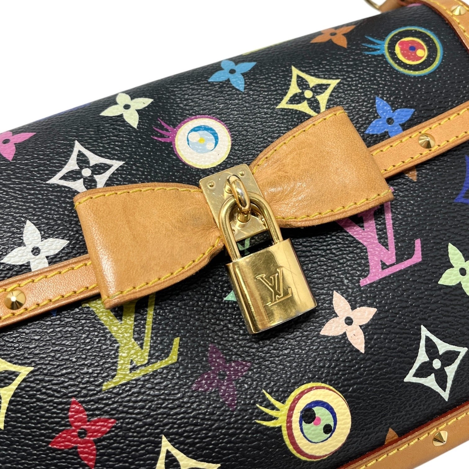 LOUIS VUITTON Vintage M92054 Eye Love Monogram Pochette Eye Miss You Bag Black