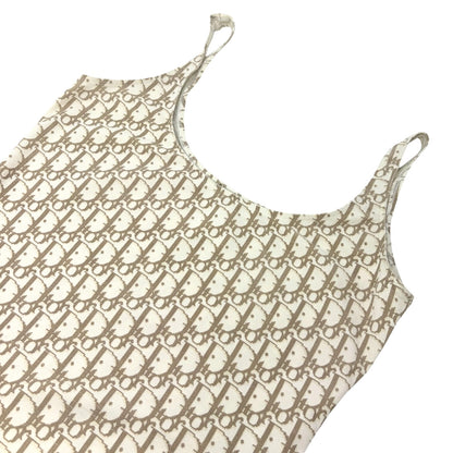 Christian Dior Vintage Logo Trotter Monogram Sleeveless Dress #38 Beige 902287