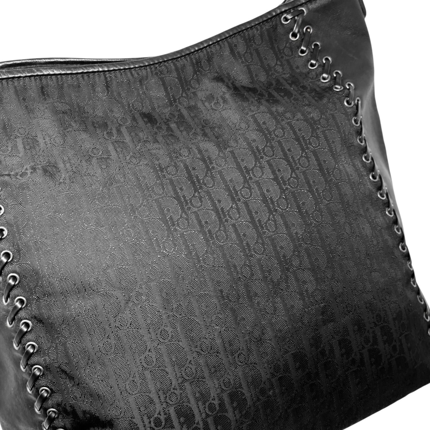 Christian Dior Vintage Trotter Monogram Canvas Ethnic Bag Heart Black 902268