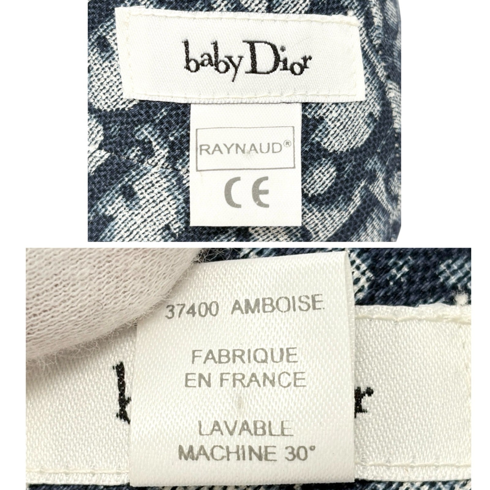 Christian Dior Vintage baby Dior Trotter Monogram Teddy Bear Plush Toy Blue