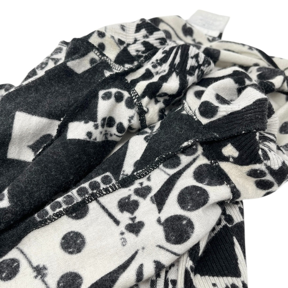 Christian Dior Vintage 2001 Dice Knit Top #36 Black White Wool Long Sleeve Card
