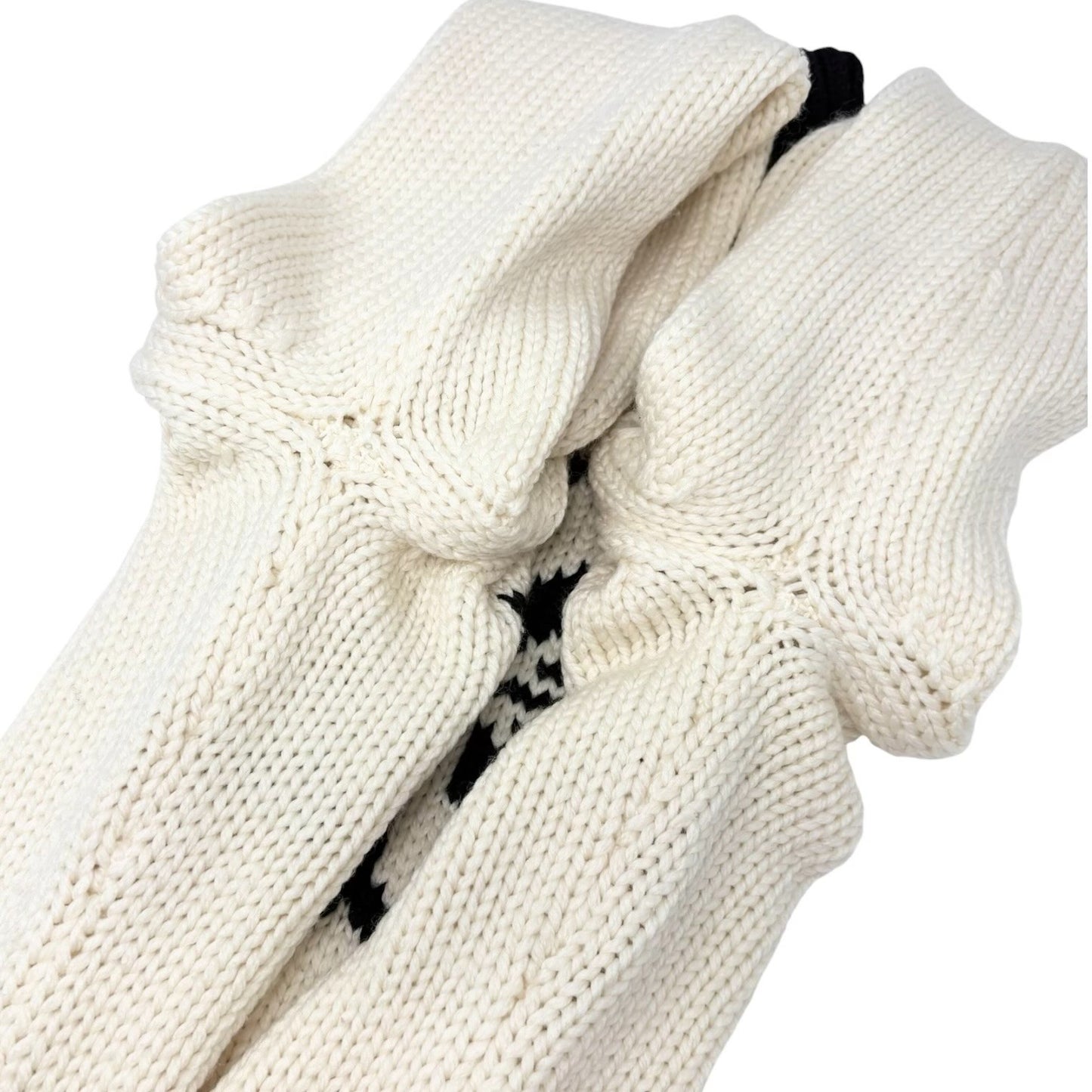 CHANEL Sport Vintage 08A CC Logo Snowflake Knit Turtleneck Sweater #38 901977