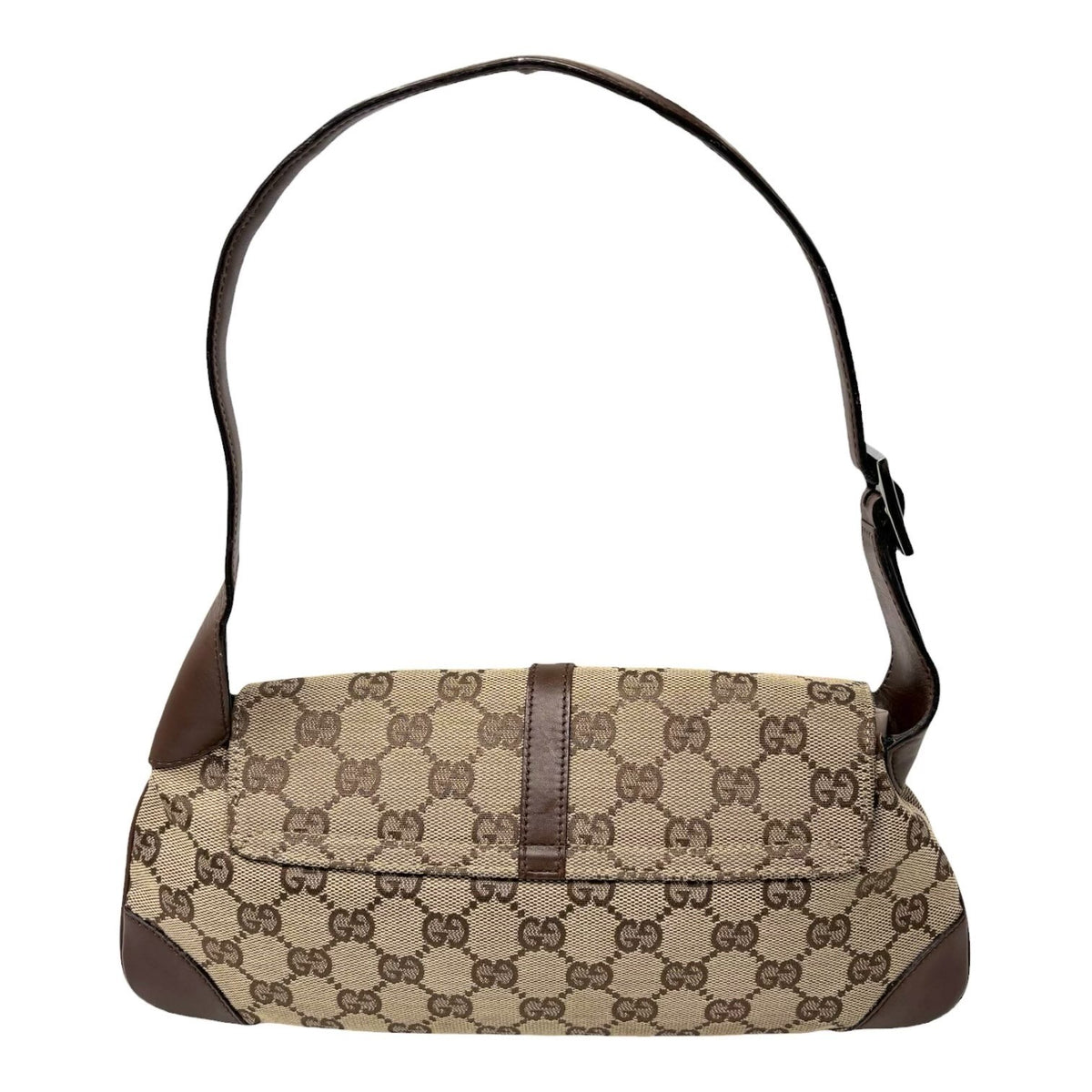 GUCCI Vintage GG Monogram Jackie Shoulder Bag Beige Canvas Leather 902329