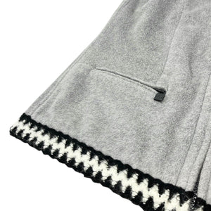 CHANEL Sport Vintage 06A CC Logo Trim Jacket #38 Zip Pocket Gray Black Cotton