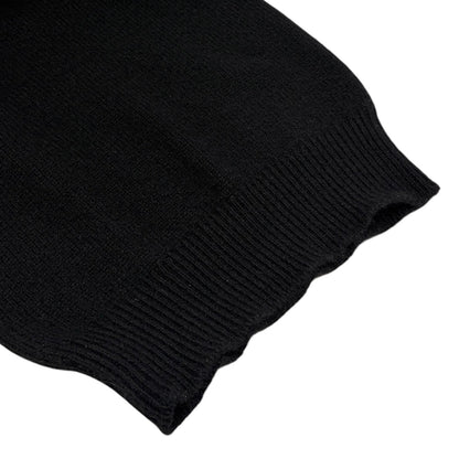 CHANEL Vintage 96A CC Logo Cashmere Knit Sweater Top #36 Black White 902484