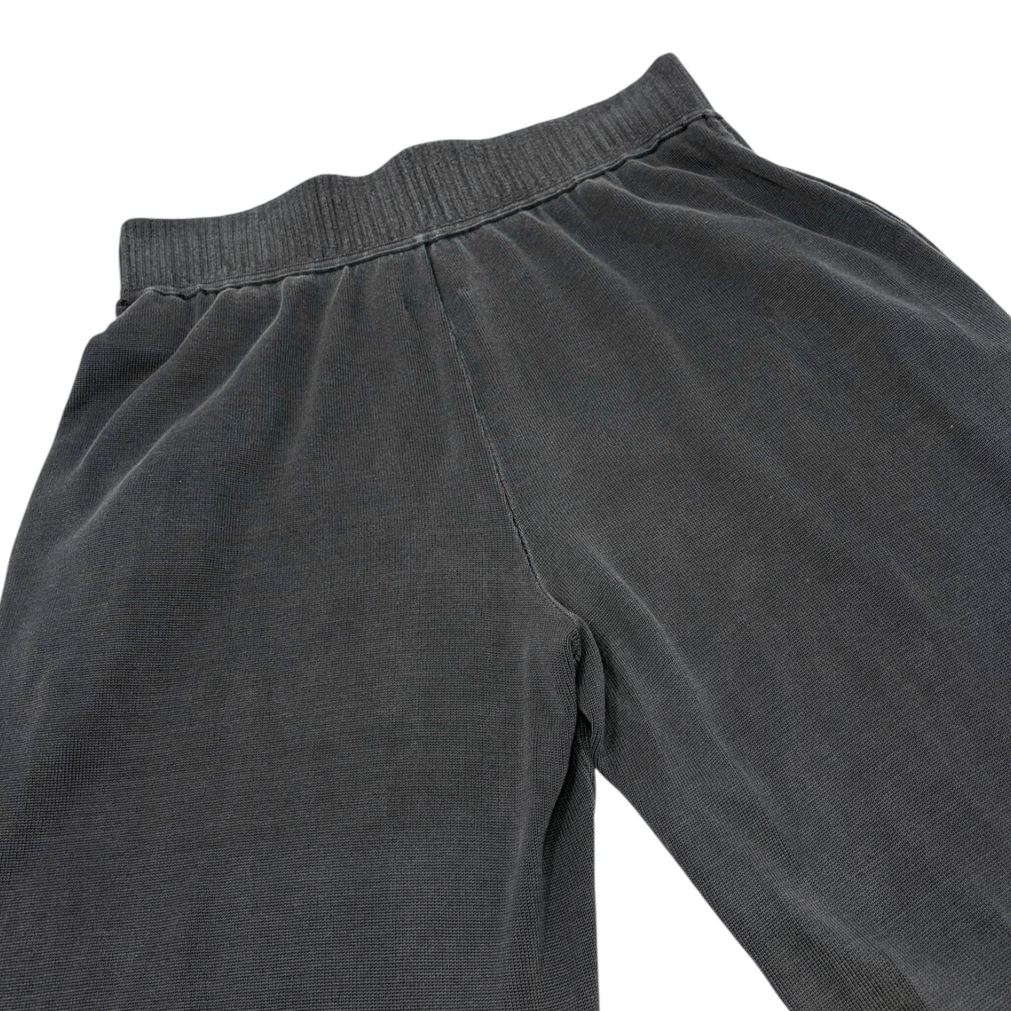 CHANEL Sport Vintage 03A CC Logo Wide Sweat Pants #42 Gray White Cotton 902069