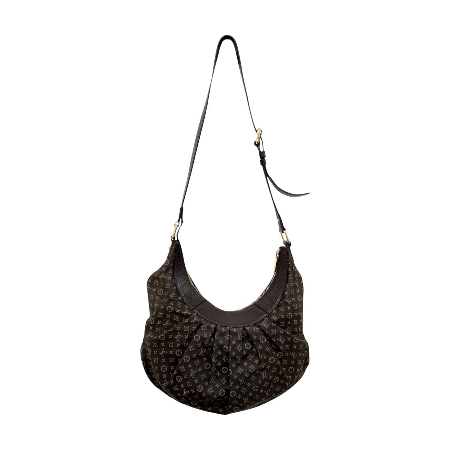 LOUIS VUITTON Vintage Monogram Rhapsody Crossbody Bag Brown Gold Canvas Leather